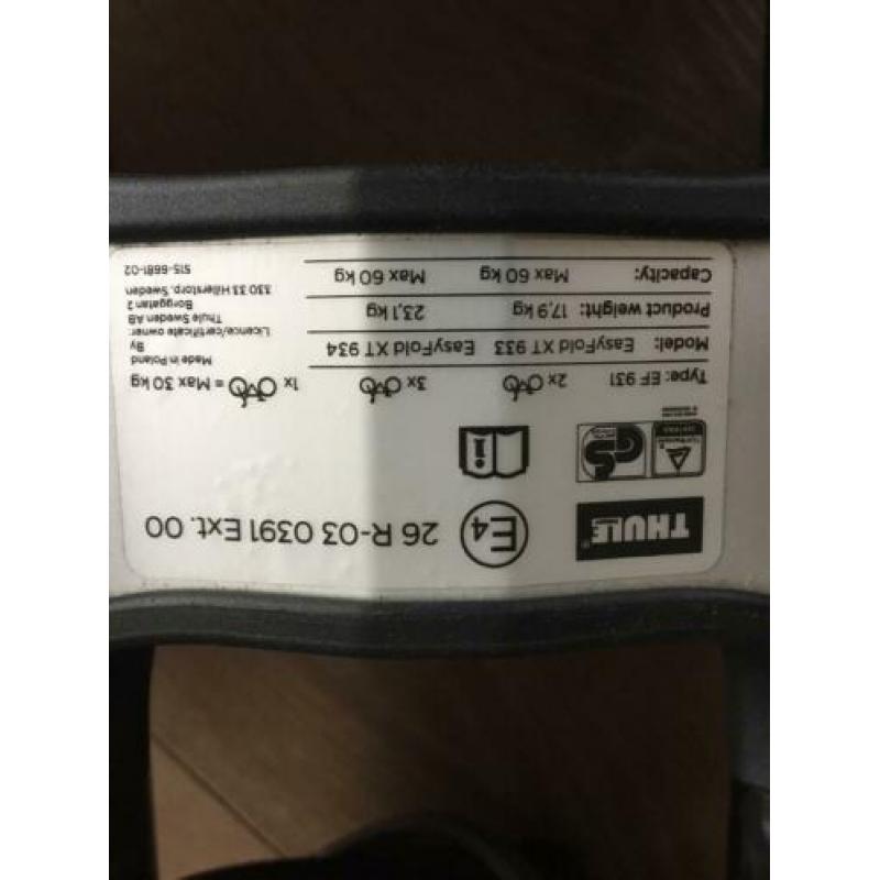 THULE Easyfold XT 933 fietsendrager