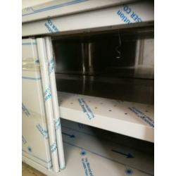 Rvs warmhoudkast met tussenschap nieuw 230 v met rand