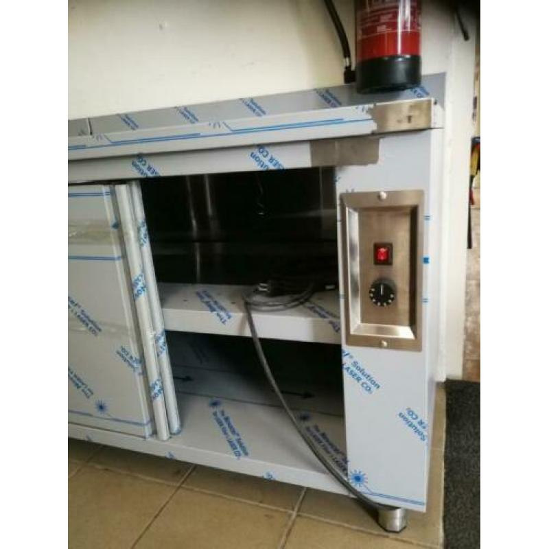 Rvs warmhoudkast met tussenschap nieuw 230 v met rand