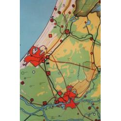 Landkaart Zuid-Holland / vintage