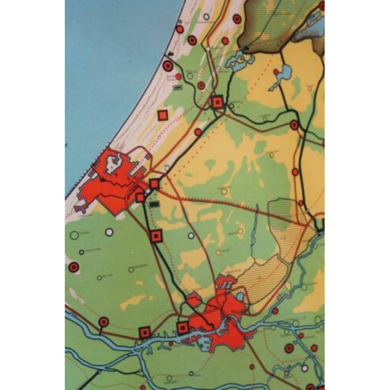 Landkaart Zuid-Holland / vintage
