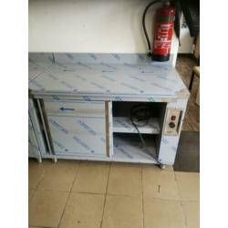 Rvs warmhoudkast met tussenschap nieuw 230 v met rand