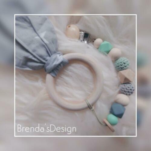 Speenkoordketting, wagenspanner en bijtring handmade & uniek