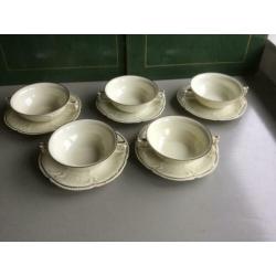 5 Soepkoppen met schotel Rosenthal Sans Souci