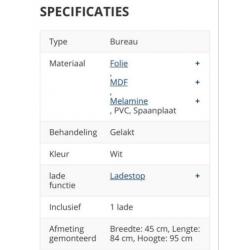 Mooi wit bureautje - Jysk Herning