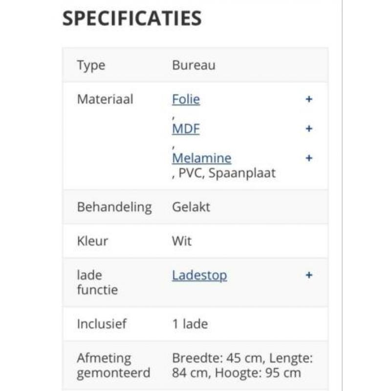 Mooi wit bureautje - Jysk Herning