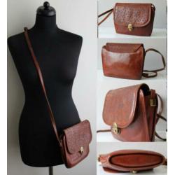 Bruine leren tas - S@n