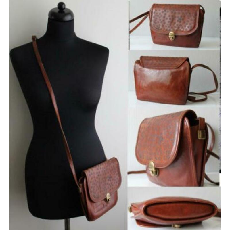 Bruine leren tas - S@n