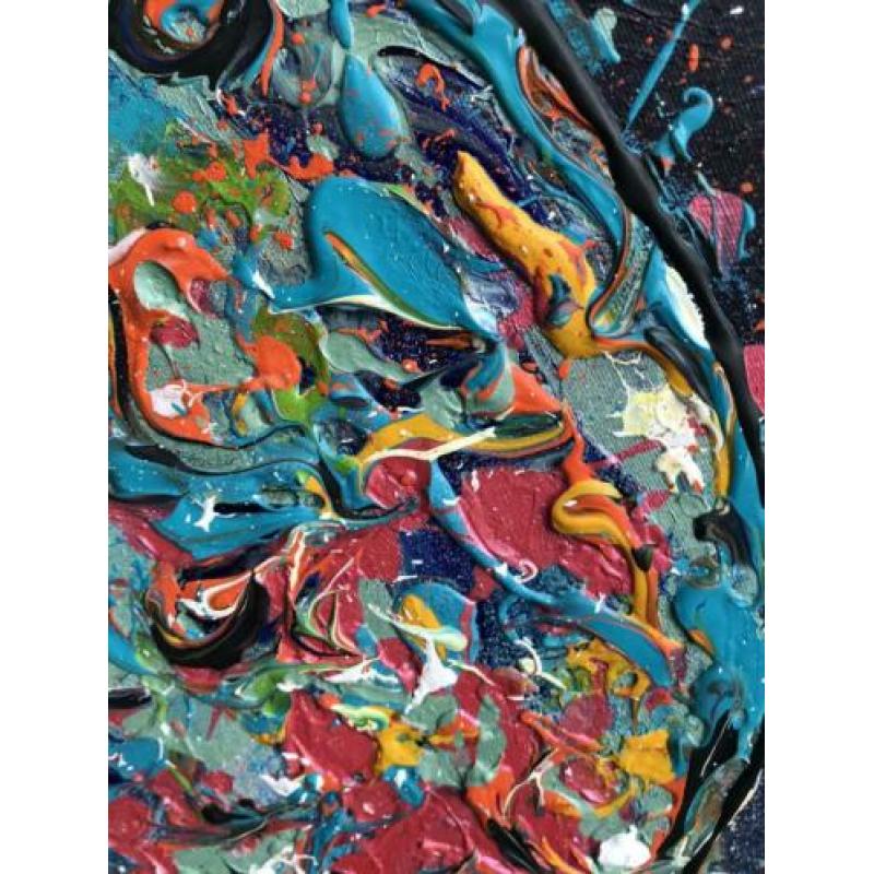 Kunst abstract modern kleurrijk veel verf