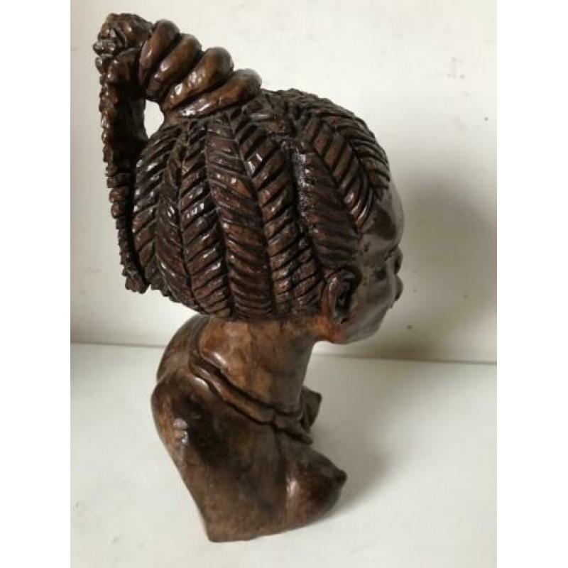 Houtsnijwerk beeld Afrikaanse schone 24 cm