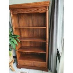 Antieke Boeken Kast met 2 Laatjes
