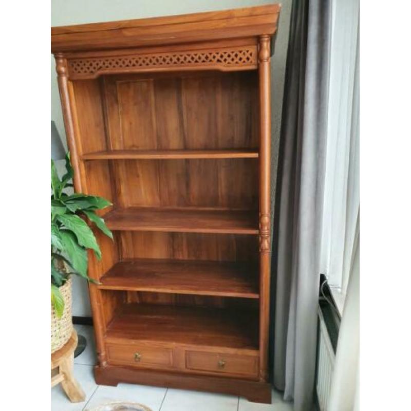 Antieke Boeken Kast met 2 Laatjes