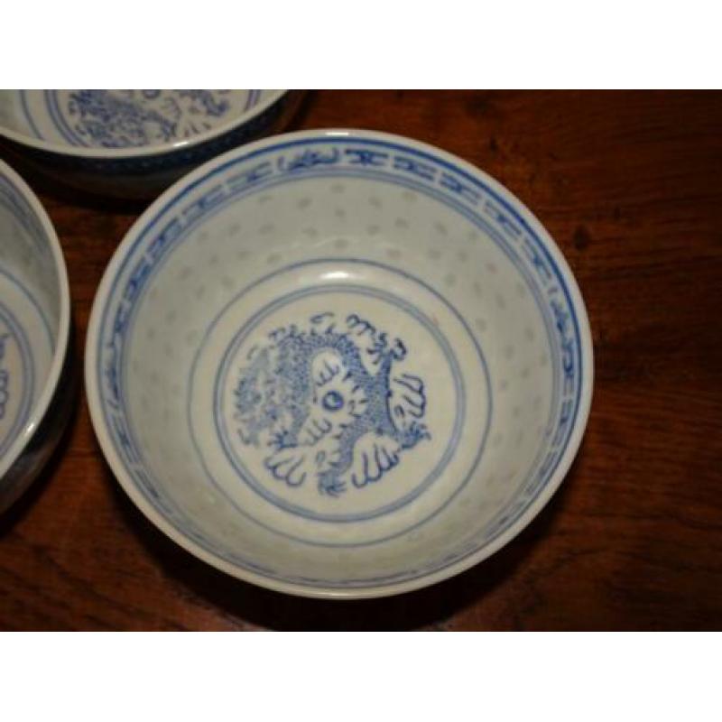 4 Chinese rijstkorrel soep/rijstkommen