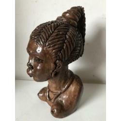 Houtsnijwerk beeld Afrikaanse schone 24 cm