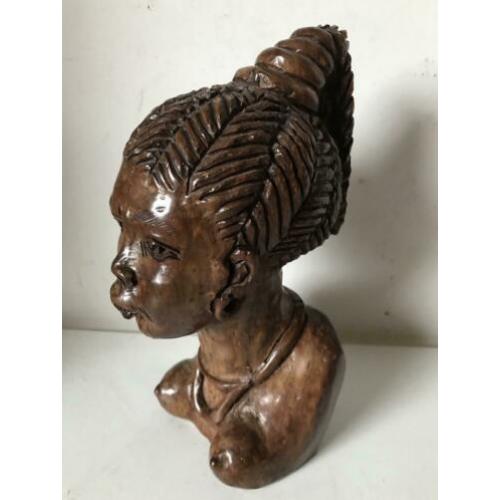 Houtsnijwerk beeld Afrikaanse schone 24 cm