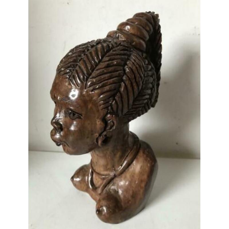 Houtsnijwerk beeld Afrikaanse schone 24 cm