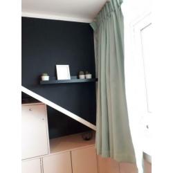 1 stel mint groene gordijnen 150 hoog totaal 291 breed
