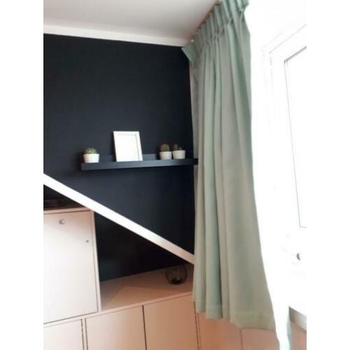 1 stel mint groene gordijnen 150 hoog totaal 291 breed