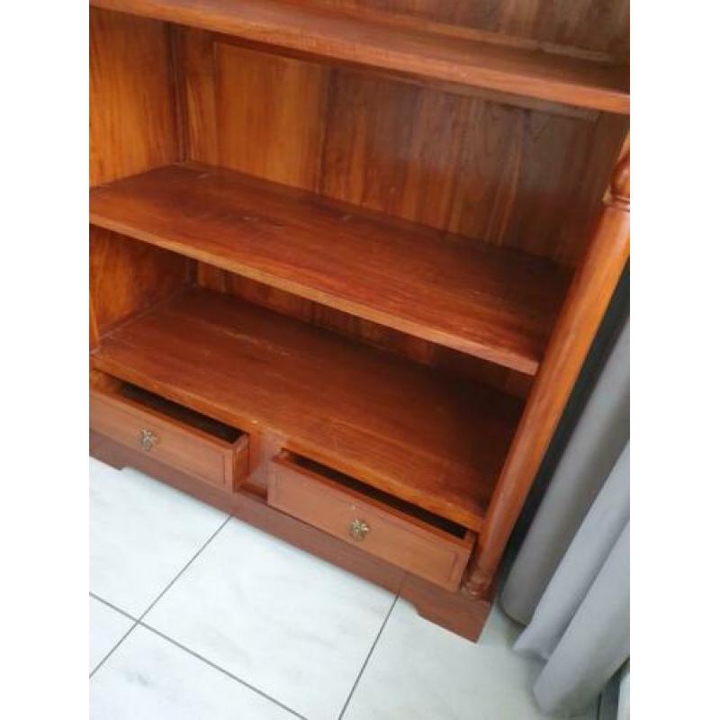 Antieke Boeken Kast met 2 Laatjes