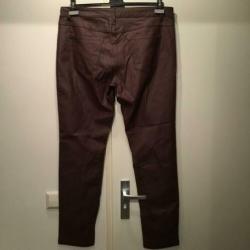 Broek NIEUW maat 48-50 bruin coated katoen stretch