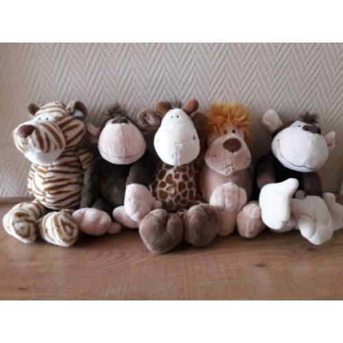 NICI Jungle knuffels Aap Tijger Giraf Leeuw