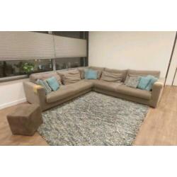 Taupe hoekbank Haco