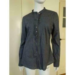 1996 staalgrijze blouse tuniek MEXX; Mt=38 Nieuwstaat'