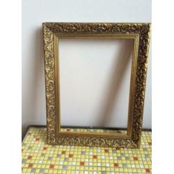 Schilderijlijst, hout, goud, vintage