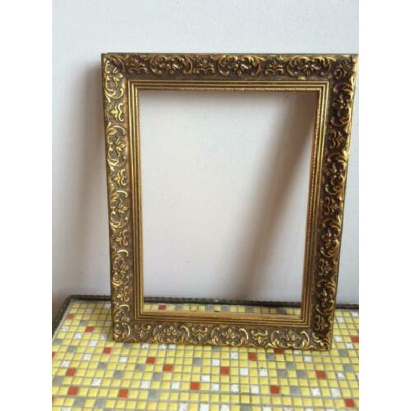 Schilderijlijst, hout, goud, vintage