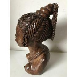 Houtsnijwerk beeld Afrikaanse schone 24 cm