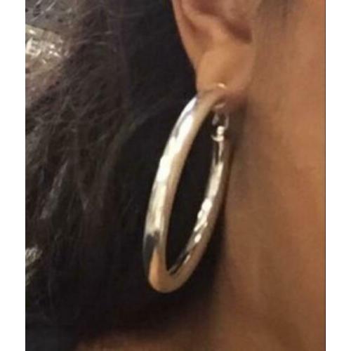 Nwe mooie oorringen-5cm/5mm-925 zilver-creolen