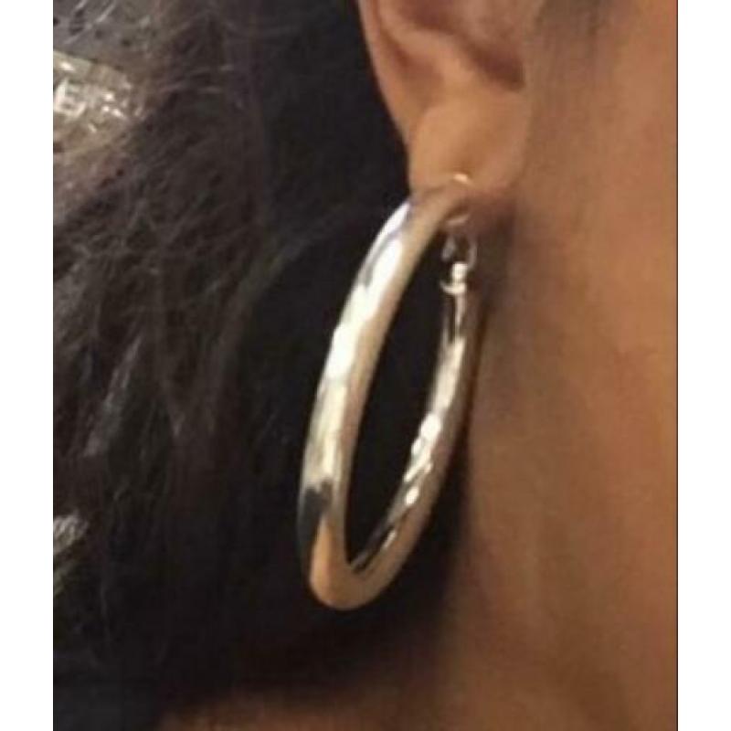 Nwe mooie oorringen-5cm/5mm-925 zilver-creolen