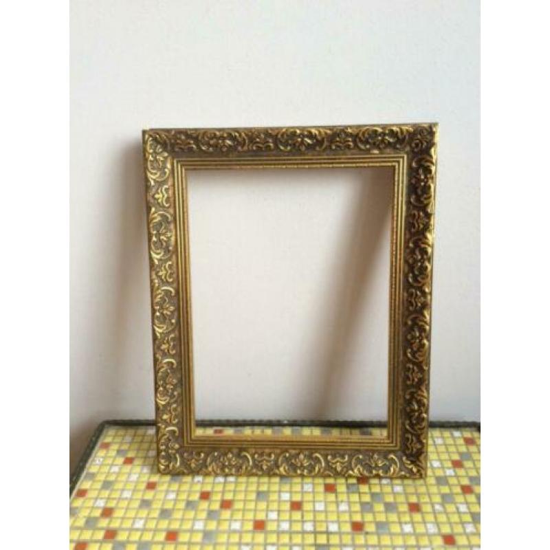 Schilderijlijst, hout, goud, vintage