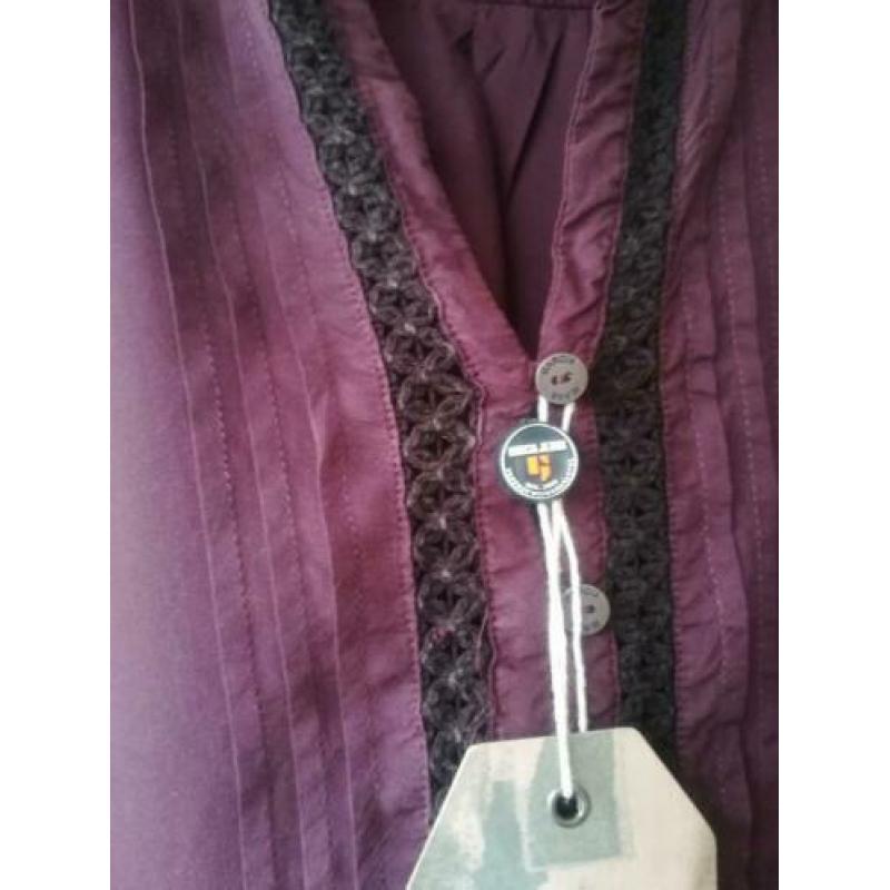 Garcia jeans blouse/top in bordeaux rood/berry maat L
