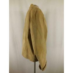 Mooie licht bruine suede leren jas.Mt 46.Merk Saki