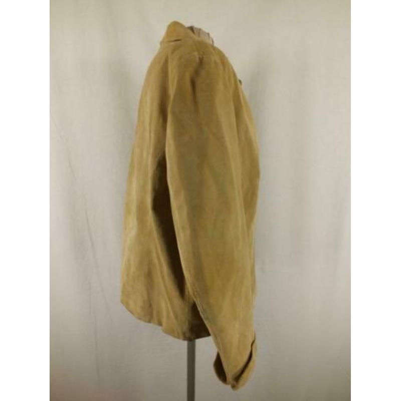 Mooie licht bruine suede leren jas.Mt 46.Merk Saki