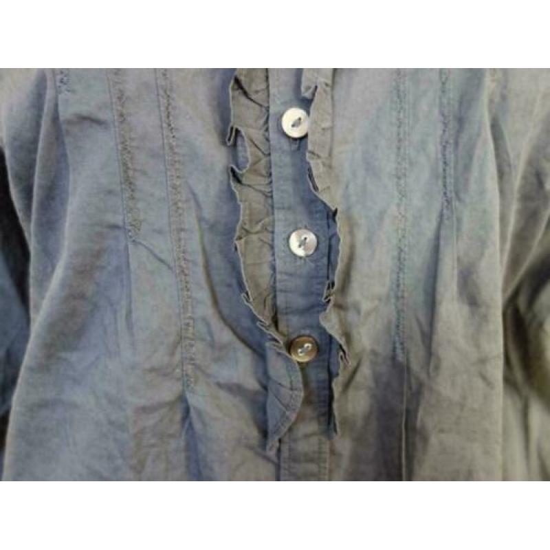 1996 staalgrijze blouse tuniek MEXX; Mt=38 Nieuwstaat'