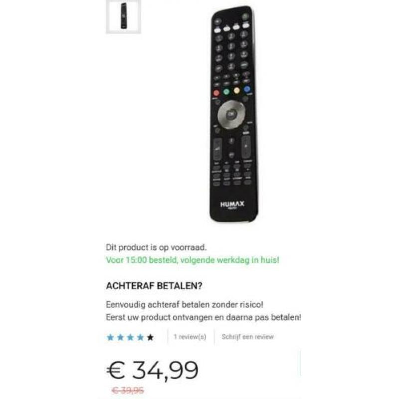 Humax 5050c hdtv ontvanger afstandbediening z.g.a.n
