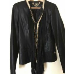 Glamorous leren jasje gevoerd