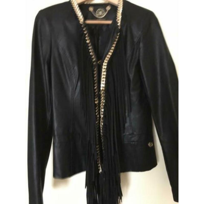 Glamorous leren jasje gevoerd