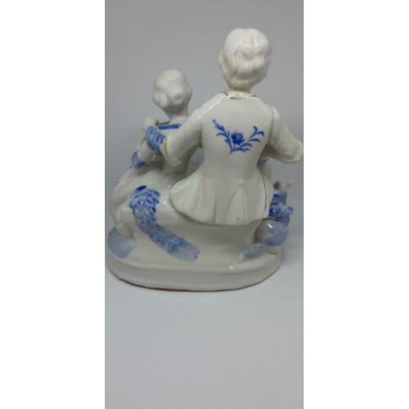 Delfts blauw beschilderd Dresden porcelein beeldjes