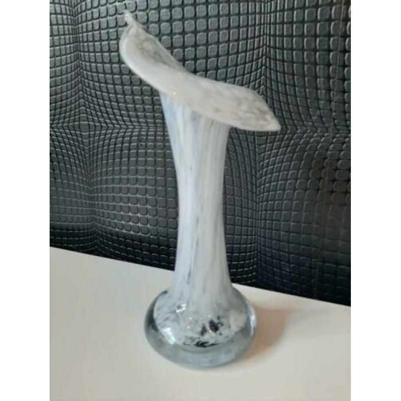 Wit gemêleerde kunstige vaas 19cm !