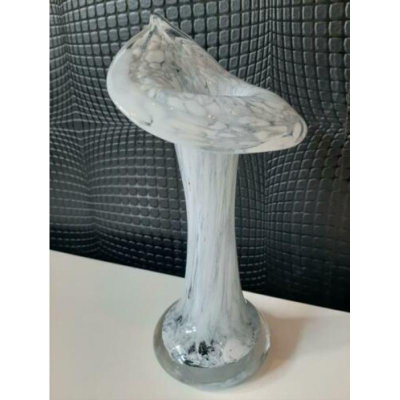 Wit gemêleerde kunstige vaas 19cm !