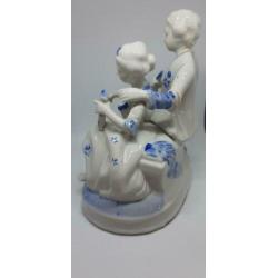 Delfts blauw beschilderd Dresden porcelein beeldjes