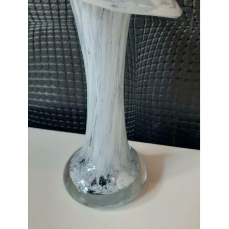 Wit gemêleerde kunstige vaas 19cm !