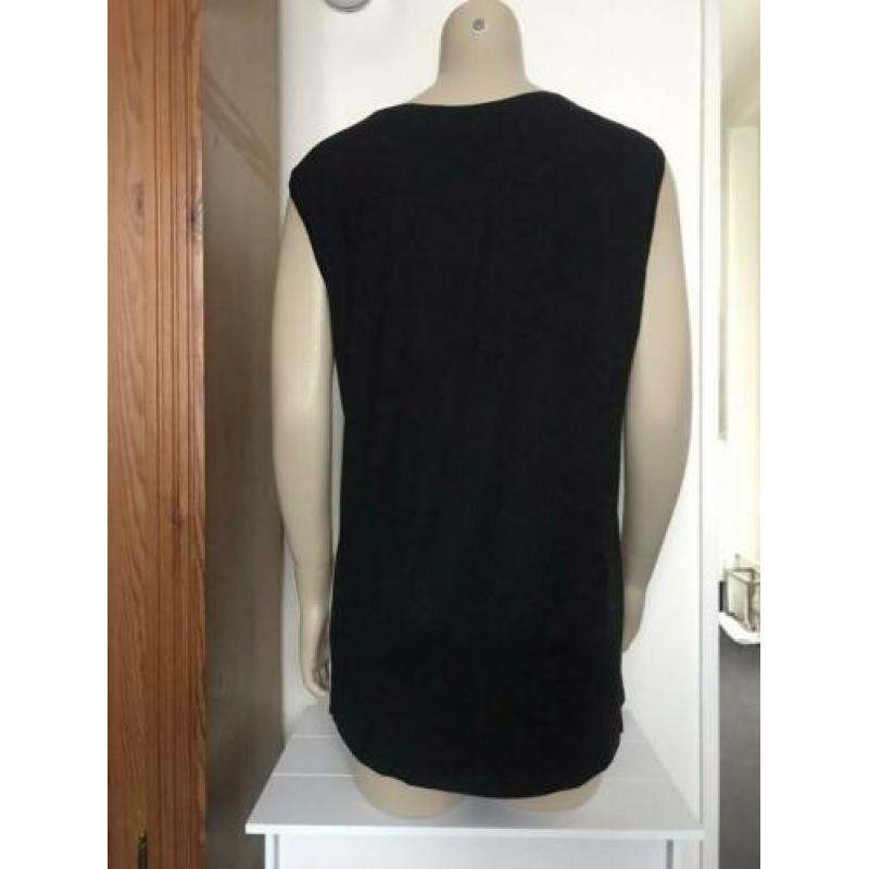 Fotoprint shirt top sweewe zwart gekleurd print studs goud M