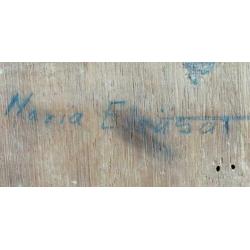 Hand geschilderde icon Maria op massief hout / antiek ?