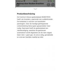 Inventum inbouw gaskookplaat nieuw