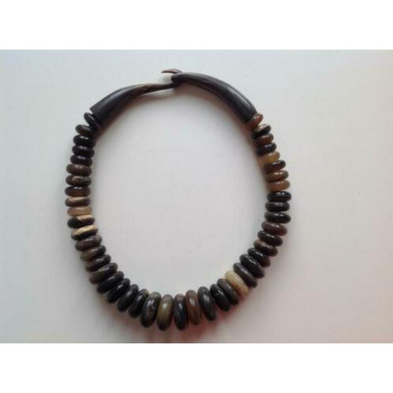 Ketting buffelhoorn hoorn Afrika tribal art design schijven
