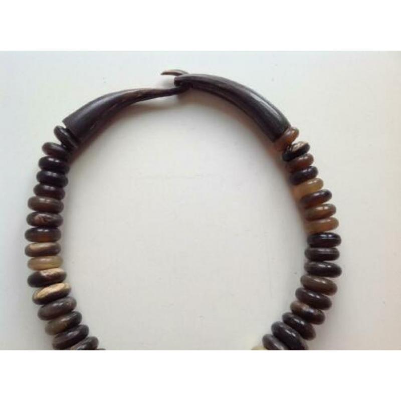 Ketting buffelhoorn hoorn Afrika tribal art design schijven